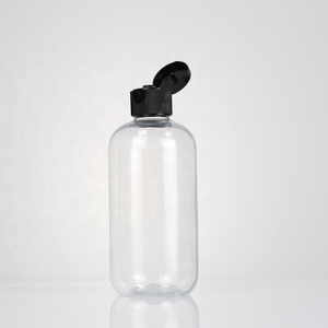 Экологичный круглый туристический уход за кожей косметический PET 250 мл прозрачной скользящей пластиковой бутылки с черной крышкой Flip