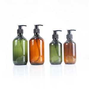 Экологичный 500 мл зеленый коричневый домашняя ванная комната ПЭТ насос косметический шампунь гель для душа лосьон индивидуальная упаковка бутылки