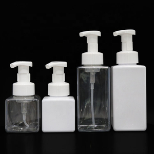 Фабрика прямой продажи оптом пластиковый квадрат 250 мл 500 мл белый прозрачный мусс мыло шампунь вспенивающаяся бутылка насоса