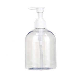 Оптовые прозрачные пластиковые прозрачные косметические бутылки для домашних животных 500 мл с дезинфицирующим средством для рук с ручным насосом