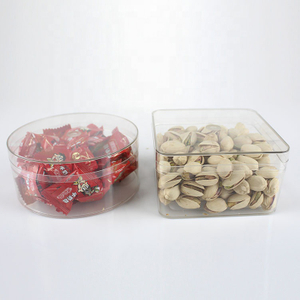 Хранение прозрачные прозрачные оптовые пластиковые печенья банка класса для упаковки пищевых продуктов