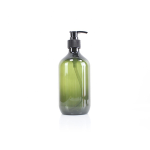 Высококачественные пользовательские пустые домашние ванные комнаты многоразовые пластиковые питомца зеленый 500 мл бутылка лосьона насоса
