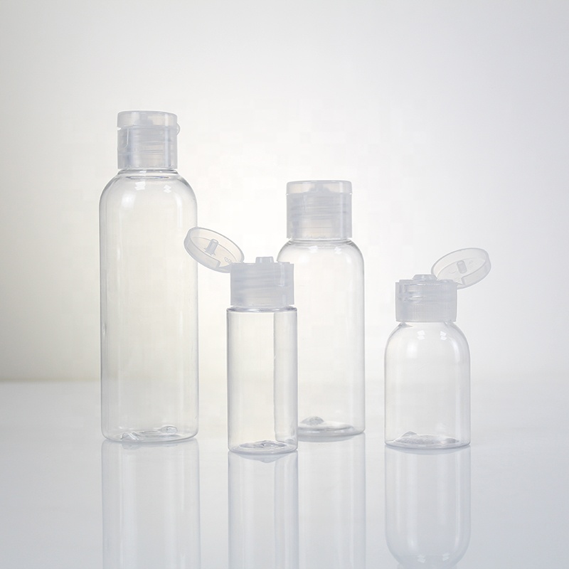 Уход за кожей OEM Вертикальная круглая небольшие четкие Pet Plastics бутылки 10 мл 15 мл 20 мл 30 мл.